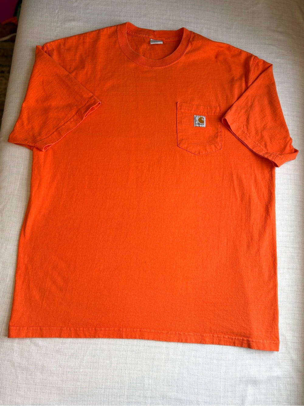 Carhartt Men's Short-Sleeve Pocket Tee in Bright Orange